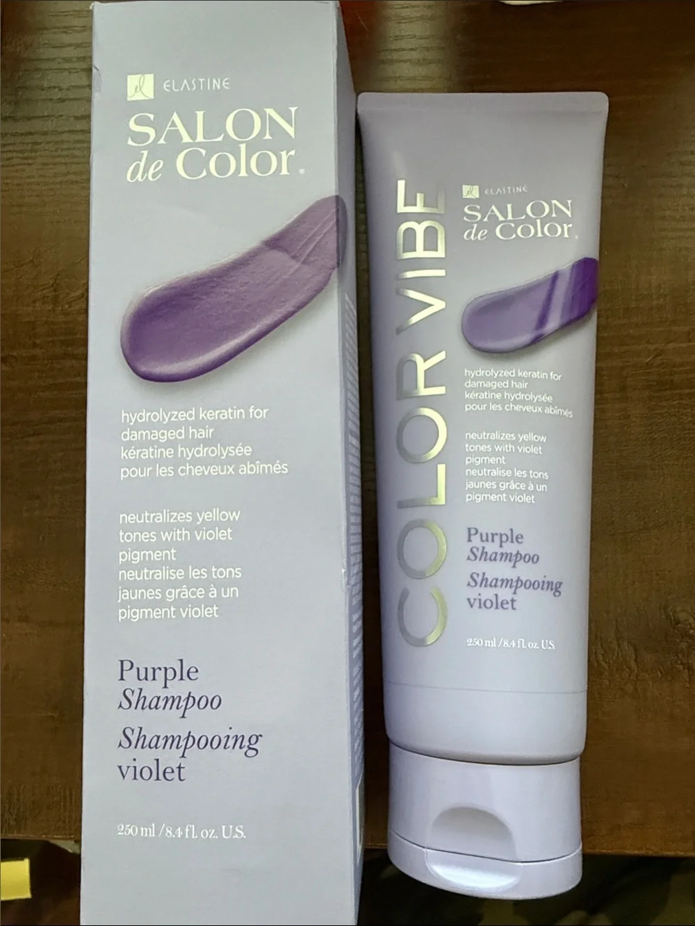 Elastine Salon de Color Purple Shampoo - Neutralizing Violet Shampoo *NIB